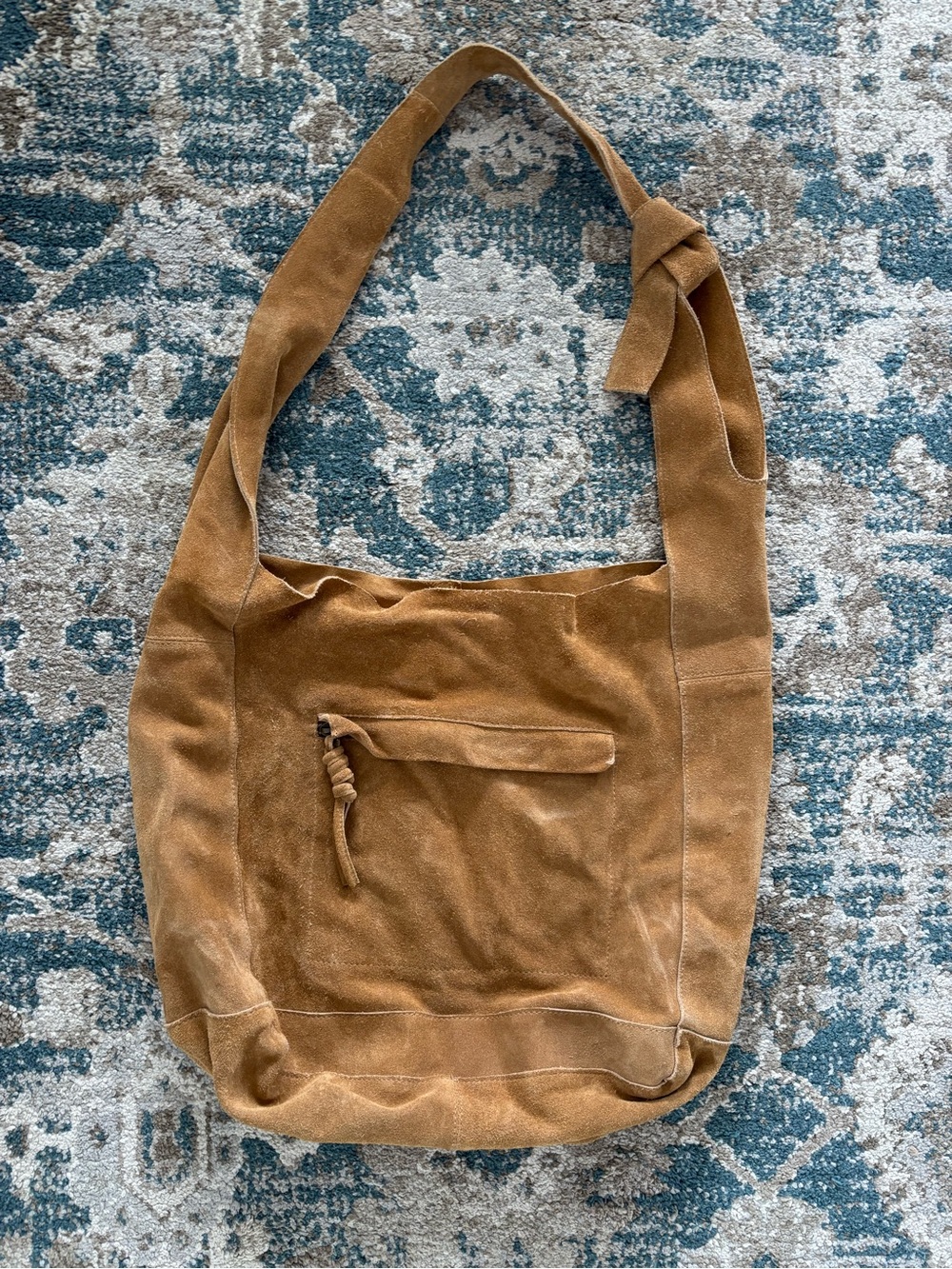 Free People Suede Hobo Bag in Tan Brown